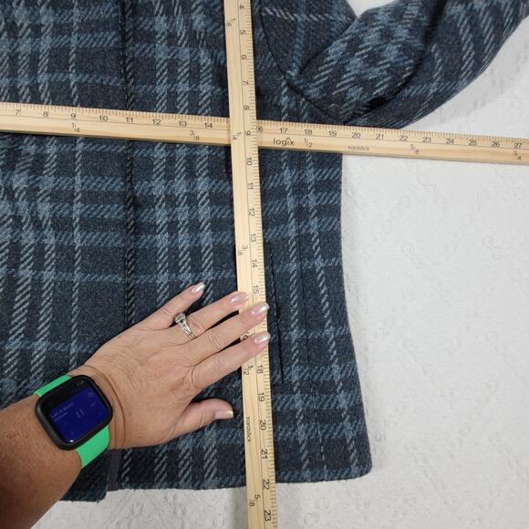Talbots plaid wool women's snap up Grey plaid jacket Size 6 Academia Old money - Picture 3 of 11